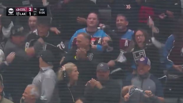Alex Laferriere's family celebrates after he wins a fight